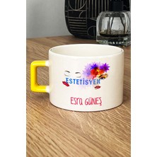 Hedizu Kişiye Özel Estesiyen Lüks Fincan Sarı Isme Özel Tıp Bayramı Hediyeleri