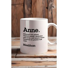 Hedizu Kişiye Özel Anne Kupa Bardak Beyaz Isme Özel Anneler Günü Hediyesi