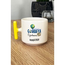 Hedizu Kişiye Özel Coğrafya Öğretmeni -2- Kupa Bardak T Kulplu Sarı Öğretmenler Günü Hediyesi