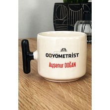 Hedizu Kişiye Özel Odyometrist Kupa Bardak T Kulplu Siyah Isme Özel Tıp Bayramı Hediyeleri