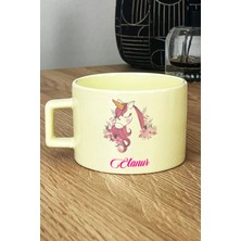 Hedizu Kişiye Özel Unicorn -3- Pastel Fincan Sarı Arkadaşa Kardeşe Hediye