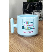 Hedizu Kişiye Özel Kimya Öğretmeni -2- Pastel T Kulplu Kupa Bardak Mavi Öğretmenler Günü Hediyesi