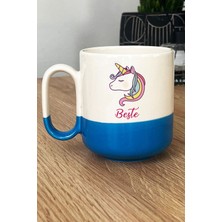Hedizu Kişiye Özel Unicorn Pro Kupa Bardak Mavi Arkadaşa Doğum Günü Hediyesi