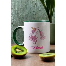 Hedizu Kişiye Özel Unicorn -3- Kupa Bardak Yeşil Arkadaşa Kardeşe Hediye