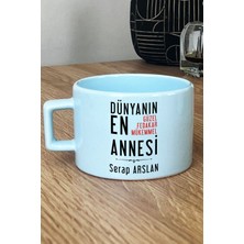 Hedizu Kişiye Özel Anneye Hediye Pastel Fincan Mavi Annelere Doğum Günü Hediyesi