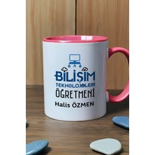 Hedizu Kişiye Özel Bilişim Öğretmeni -2- Kupa Bardak Pembe Öğretmenler Günü Hediyesi