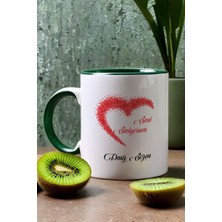 Hedizu Kişiye Özel Seni Seviyorum Kupa Bardak Yeşil Sevgililer Günü Hediyesi