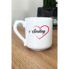 Hedizu Kişiye Özel Kalpli Isim Yazılı Kupa Bardak Oval Sevgililer Günü Hediyesi