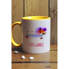 Hedizu Kişiye Özel Estesiyen Kupa Bardak Sarı Isme Özel Tıp Bayramı Hediyeleri