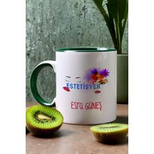 Hedizu Kişiye Özel Estesiyen Kupa Bardak Yeşil Isme Özel Tıp Bayramı Hediyeleri