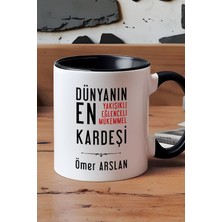Hedizu Kişiye Özel Erkek Kardeş Kupa Bardak Siyah Erkek Kardeşe Doğum Günü Hediyesi