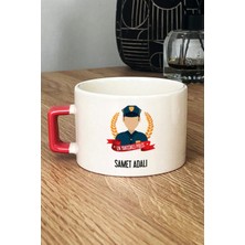 Hedizu Kişiye Özel Erkek Polis Lüks Fincan Turuncu Polisler Günü Hediyesi