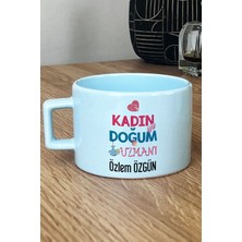 Hedizu Kişiye Özel Kadın Doğum Uzmanı Pastel Fincan Mavi Tıp Bayramı Hediyeleri