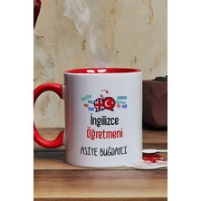 Hedizu Kişiye Özel Ingilizce Öğretmeni -2- Kupa Bardak Kırmızı Öğretmenler Günü Hediyesi