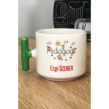 Hedizu Kişiye Özel Pedagog Kupa Bardak T Kulplu Yeşil Tıp Bayramı Hediyesi