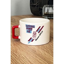 Hedizu Kişiye Özel Bordo Mavi Taraftar Lüks Fincan Kırmızı Abiye Babaya Sevgiliye Arkadaşa Hediye