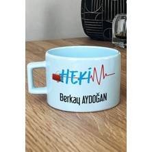 Hedizu Kişiye Özel Hekim Doktor Pastel Fincan Mavi 14 Mart Tıp Bayramı Hediyesi
