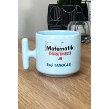Hedizu Kişiye Özel Matematik Öğretmeni -3- Pastel T Kulplu Kupa Bardak Mavi Öğretmenler Günü Hediyesi