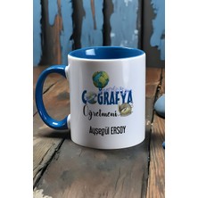 Hedizu Kişiye Özel Coğrafya Öğretmeni -2- Kupa Bardak Mavi Öğretmenler Günü Hediyesi