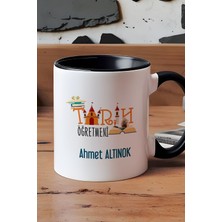 Hedizu Kişiye Özel Tarih Öğretmeni Kupa Bardak Siyah Öğretmenler Günü Hediyesi