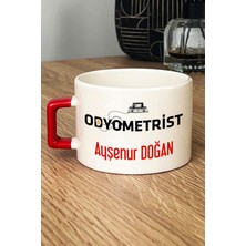 Hedizu Kişiye Özel Odyometrist Lüks Fincan Kırmızı Isme Özel Tıp Bayramı Hediyeleri