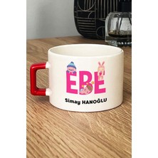 Hedizu Kişiye Özel Ebe Lüks Fincan Kırmızı Tıp Bayramı Hediyesi