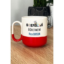 Hedizu Kişiye Özel Sosyoloji Öğretmeni Pro Kupa Bardak Kırmızı Öğretmenler Günü Hediyesi