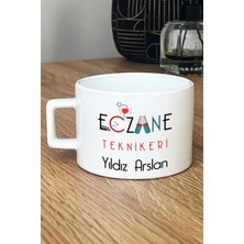 Hedizu Kişiye Özel Eczane Teknikeri Lüks Fincan Beyaz  Tıp Bayramı Hediyeleri