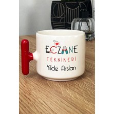 Hedizu Kişiye Özel Eczane Teknikeri Kupa Bardak T Kulplu Kırmızı Tıp Bayramı Hediyeleri