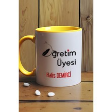 Hedizu Kişiye Özel Öğretim Üyesi Kupa Bardak Sarı Öğretmenler Günü Hediyesi
