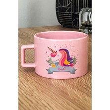 Hedizu Kişiye Özel Unicorn Pastel Fincan Pembe Kız Çocuğa Hediye