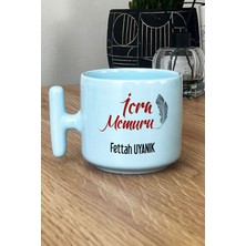 Hedizu Kişiye Özel Icra Memuru Pastel T Kulplu Kupa Bardak Mavi