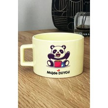 Hedizu Kişiye Özel Sevimli Panda Pastel Fincan Sarı Arkadaşa Doğum Günü Hediyesi