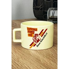 Hedizu Kişiye Özel Taraftar Sarı Kırmızı Pastel Fincan Sarı Babaya Abiye Arkadaşa Hediye