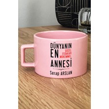 Hedizu Kişiye Özel Anneye Hediye Pastel Fincan Pembe Annelere Doğum Günü Hediyesi