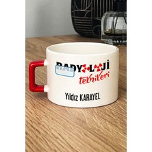 Hedizu Kişiye Özel Radyoloji Teknikeri Lüks Fincan Kırmızı Isme Özel Tıp Bayramı Hediyeleri