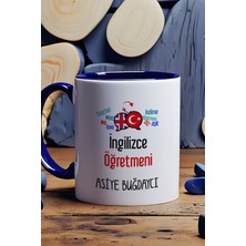 Hedizu Kişiye Özel Ingilizce Öğretmeni -2- Kupa Bardak Lacivert Öğretmenler Günü Hediyesi