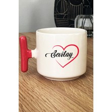 Hedizu Kişiye Özel Kalpli Isim Yazılı Kupa Bardak T Kulplu Pembe Sevgililer Günü Hediyesi