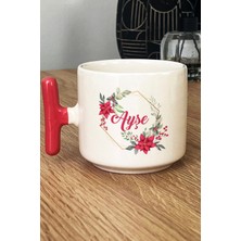 Hedizu Kişiye Özel Çiçekli Isme Özel Kupa Bardak T Kulplu Pembe Doğum Günü Hediyesi