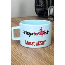 Hedizu Kişiye Özel Fizyoterapist Pastel Fincan Mavi Isme Özel Tıp Bayramı Hediyeleri