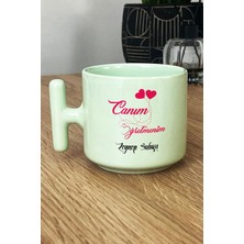 Hedizu Kişiye Özel Sınıf Öğretmeni -4- Pastel T Kulplu Kupa Bardak Yeşil Öğretmenler Günü Hediyesi