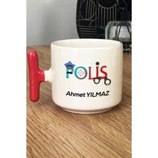 Hedizu Kişiye Özel Polis Kupa Bardak T Kulplu Pembe Polisler Günü Hediyesi