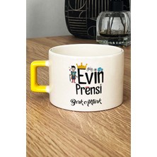 Hedizu Kişiye Özel Evin Prensi Lüks Fincan Sarı Erkek Çocuğa Hediye