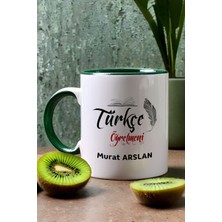 Hedizu Kişiye Özel Türkçe Öğretmeni -2- Kupa Bardak Yeşil Öğretmenler Günü Hediyesi