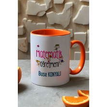 Hedizu Kişiye Özel Matematik Öğretmeni Kupa Bardak Turuncu Öğretmenler Günü Hediyesi