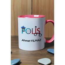 Hedizu Kişiye Özel Polis Kupa Bardak Pembe Polisler Günü Hediyesi