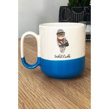 Hedizu Kişiye Özel Fotoğrafçı Baykuş Pro Kupa Bardak Mavi Hayvan Figürlü