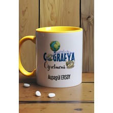 Hedizu Kişiye Özel Coğrafya Öğretmeni -2- Kupa Bardak Sarı Öğretmenler Günü Hediyesi