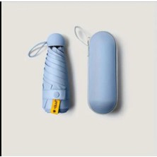 Miniistoree23 MINIISTOREE12 Özel Kılıf Hediyeli Kapsül Şemsiye, Cep Şemsiye , Mini Şemsiye, Çanta Şemsiye, Küçük Hafif Mavi