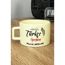 Hedizu Kişiye Özel Türkçe Öğretmeni -2- Pastel Fincan Sarı Öğretmenler Günü Hediyesi